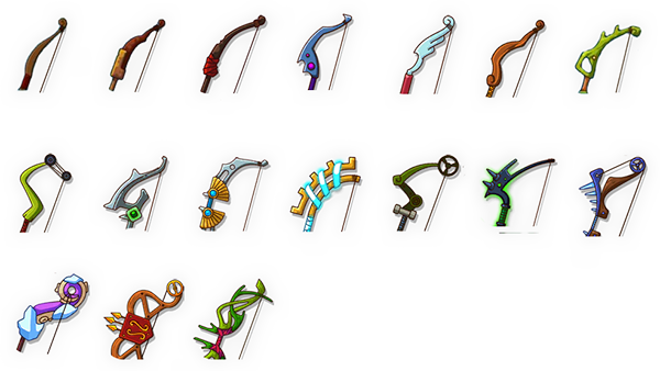 Hustle Castle Archer Weapon Icons (Bow)