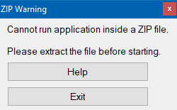 Cannot run application from inside a zip file